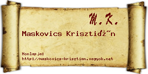 Maskovics Krisztián névjegykártya